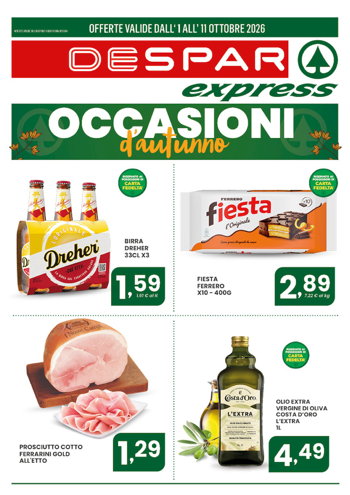 OCCASIONI d'autunno