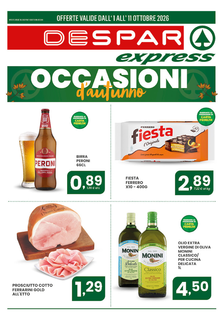 OCCASIONI d'autunno
